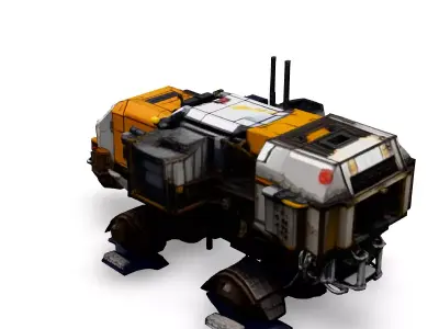 SciFi Industrial Mining Vehicle Rigged Low-poly 3D model