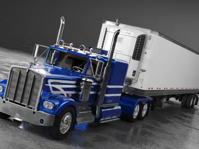 Kenworth W900 A 1981 Fridge Trailer 3D model