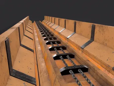 Chain conveyor PBR Low-poly 3D model