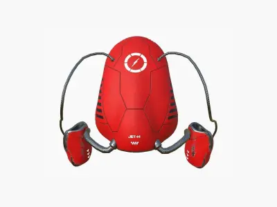 Jetpack H04 Red Black - SciFi Character Design Low-poly 3D model