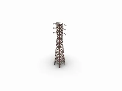 High-Voltage Tower Asset Free low-poly 3D model