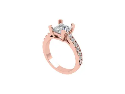 Princess Art Deco Ring 3D print model 13