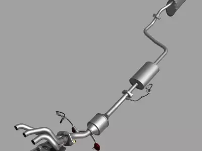 car exhaust system 3D model by fly123