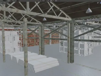 Warehouse interior and exterior 3d model 3D model 3D model