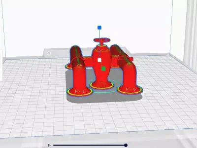 Sci-Fi Industrial Pipe Assembly with Valve 3D print model