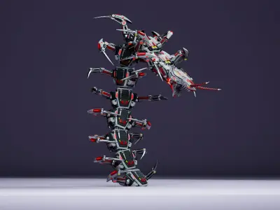 Sci-Fi Insect Scolopendra Low-poly 3D model