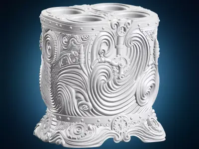 Steampunk Gear Design To Toothbrush Holder 3D print model
