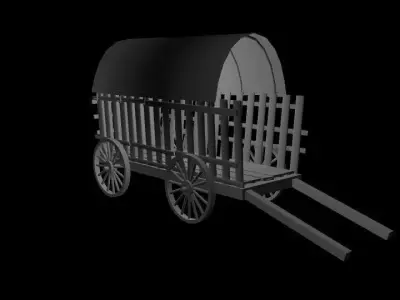 Horse Cart Free low-poly 3D model