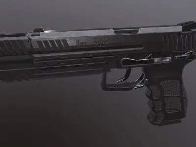 HK P30L Pistol with Matchweight Low-poly 3D model