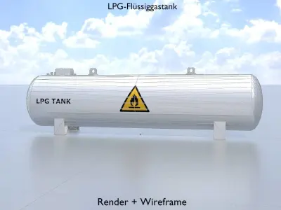 Industrial Gas Tank Low-poly 3D model purchase