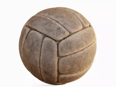 Old Leather Volleyball Ball 05 3D model