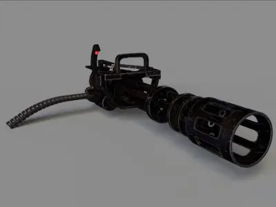 M 134 Minigun Low-poly 3D model