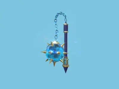 Medieval Flail 08 Water - Character Fantasy Weaponry Low-poly 3D model
