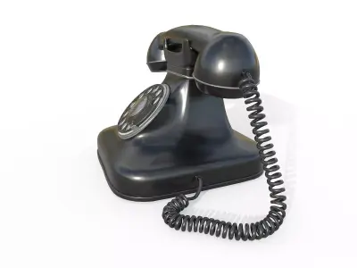 Retro phone Low-poly 3D model