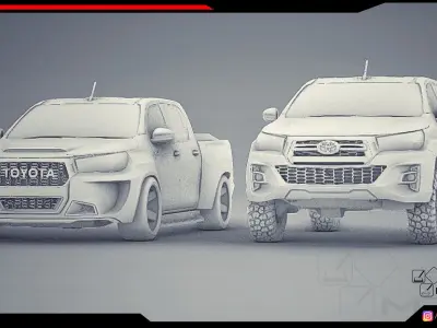 Toyota Hilux pickup body Kit Low-poly 3D model