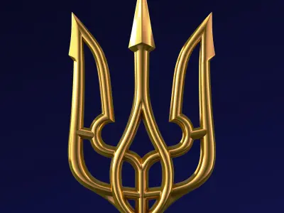 Poseidon Trident of Ukrainian Emblem M 1 3D model