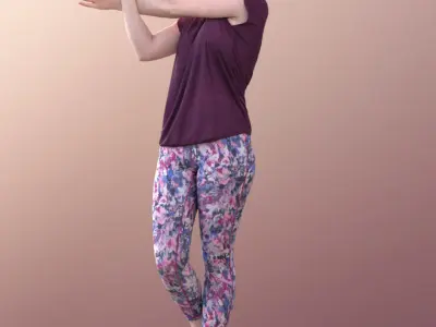 Svenja 10522 - Young Sporty Woman Stretching  3D model