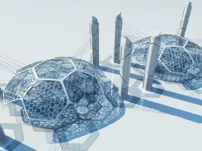 Futuristic Architectural Structure 15 3D model purchase