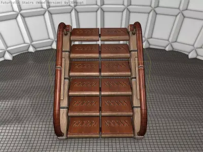 Wood Stairs - Construction Element 5 Low-poly 3D model
