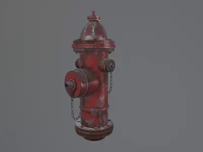 Rusty Industrial Fire Hydrant Low-poly 3D model