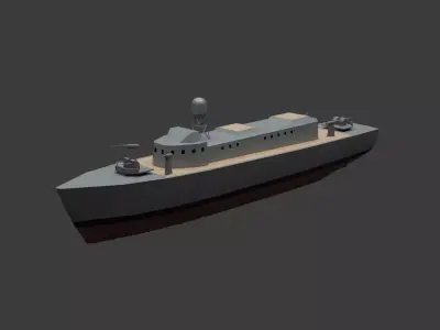 Low-poly Warship Package Low-poly 3D model