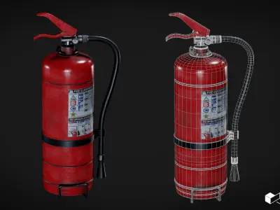 Fire Extinguisher Low-poly 3D model 6