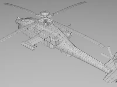 Apache Longbow Helicopter Military Vehicle Low-poly 3D model