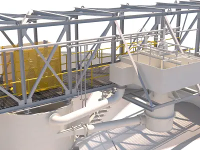 espesador circular metal structure 3D model
