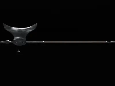 Halberd Pole Weapon Of Medieval Low-poly 3D model