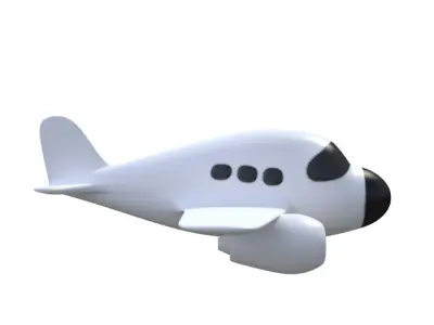 Cartoon airplane 3D model buy