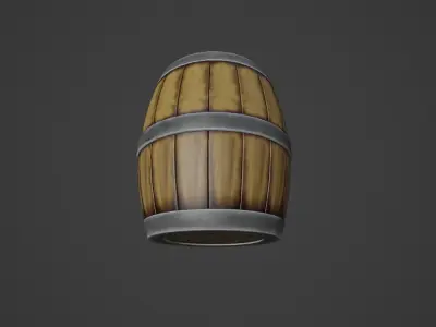 wooden barrel 3D model buy