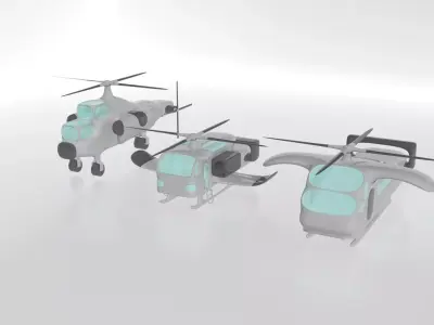 3 helicopters 3D model