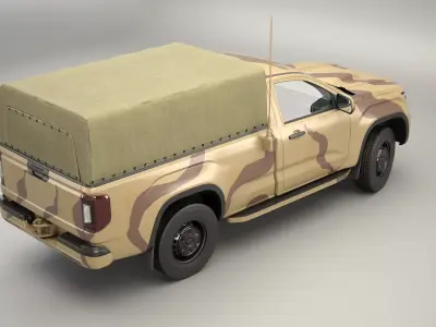 Generic Military Tactical Pickup Desert Camo Low-poly 3D model
