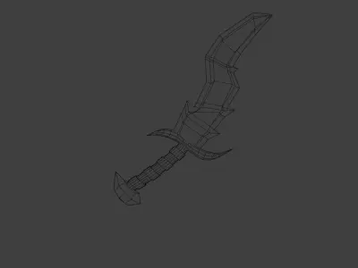 Low Poly Fantasy Sword Low-poly 3D model