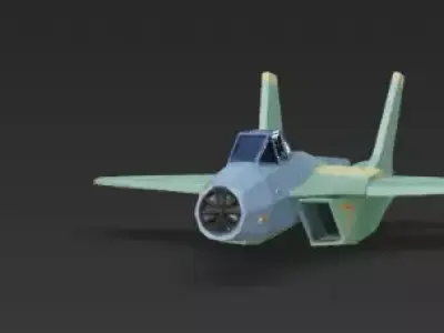 Low Poly Fighter Jet 3D Model Stylized Military Aircraft Low-poly 3D model