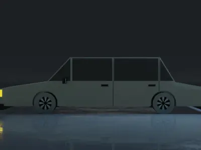 Low poly Car toy Free low-poly 3D model