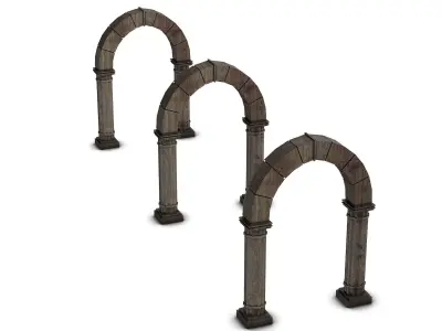 Wooden Medieval Archway 3D model