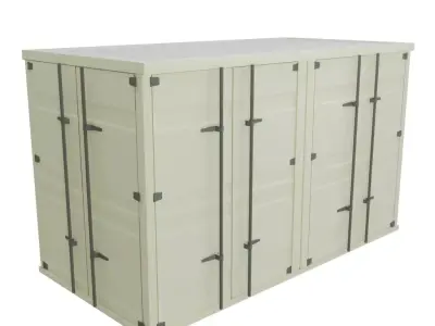 beige container Low-poly 3D model