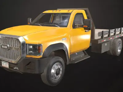 Medium Duty Truck VX400 - Flatbed Low-poly 3D model