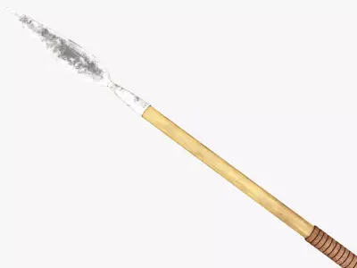 Medieval Spear Low-poly 3D model 5