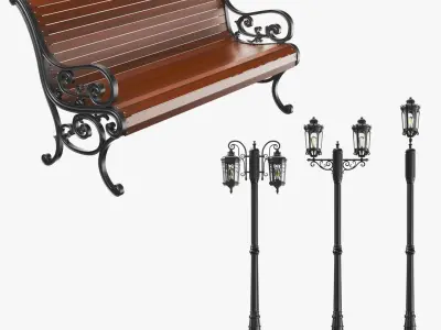 Detailed Street Elements Collection  purchase 3D model