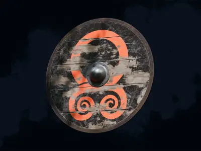 Viking Shield 4 - New and war-torn 3D Model Pack