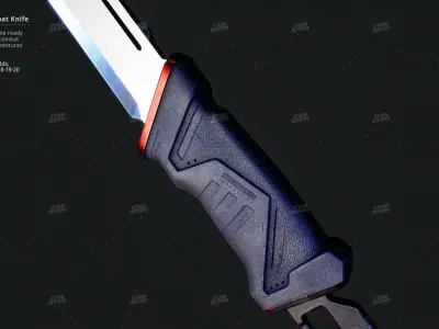 Combat Knife Katana Cyberpunk Low Poly 3D PBR UE5 Low-poly 3D model