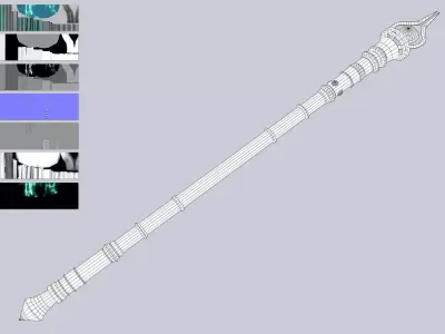 Soul scepter Low-poly 3D model