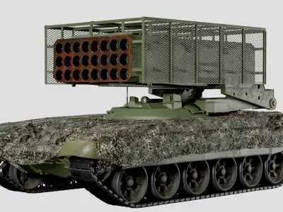 TOS-1A - War in Ukraine Edition - Thermobaric Rocket Launcher Low-poly 3D model