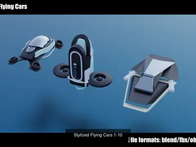 Futuristic City plus Cars nr 3 3D Model Pack