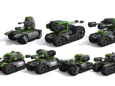 Future combat vehicle collection Low-poly 3D model purchase