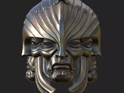 Medieval Fantasy Mask Low Poly PBR  Low-poly 3D model