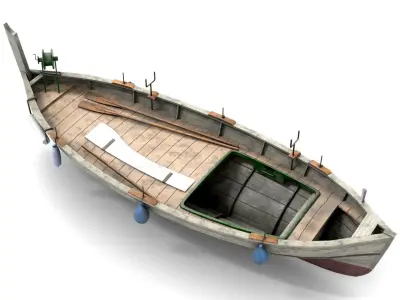 Fishing Boat 06 Low-poly 3D model