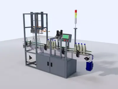 Automatic Liquid Filling Machine 4 Nozzle SketchUp FBX 3D model